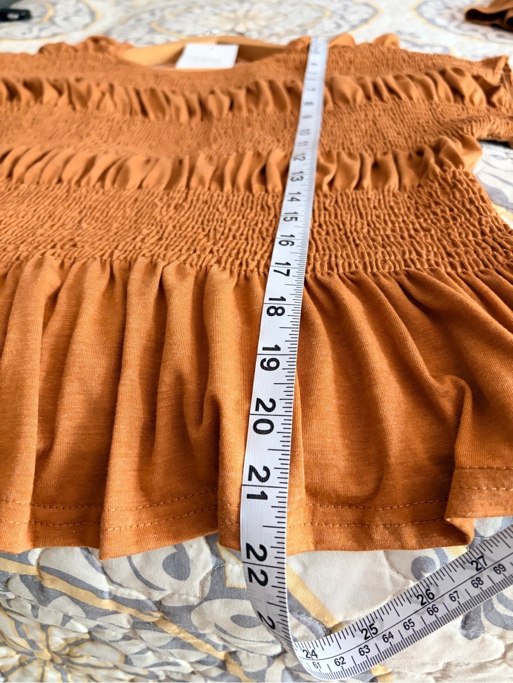 NWT Loma Smocked Peplum Top & Wide Leg Pants Set, Rust, Size Large - Picture 11 of 14